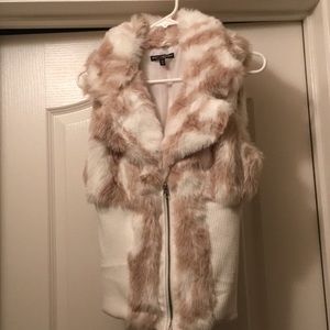 White/cream faux fur vest for sale!